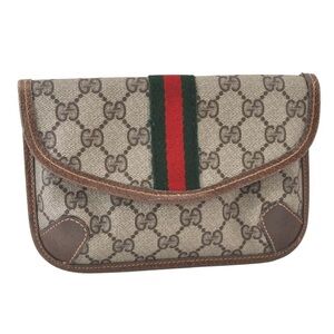 Gucci Beige and Brown Monogram Clutch